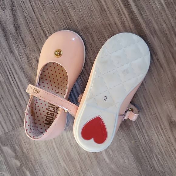 Moschino l pink shoes l baby l size 4 l baby shoe l designer l flat l soft peach - Picture 3 of 8